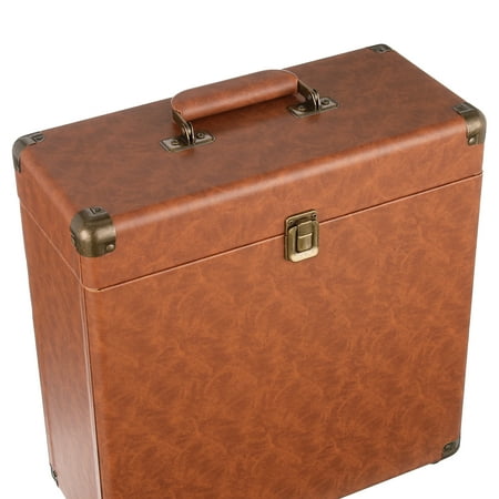 Victrola - Storage Case for Vinyl Turntable Records - Brown