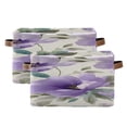 thumbnail image 2 of Purple Flowers Green Leaves Watercolor Square Storage Bins with Handles Collapsible Containing Box 1 Pack, 2 of 9