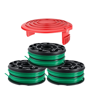 DF-080 Replacement Spool Compatible with Black Decker String Trimmer GH1100 GH1000 GH2000 Electric String Grass Trimmer Lawn Edger, DF080 Dual Line 30ft 0.080" Auto-Feed Spool (3 Spools, 1 Cap)