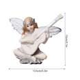 thumbnail image 3 of Estatua De Ángel Elfo Estatua de ángel de instrumento musical de resina, figura decorativa de elfo pintada a mano (B) Likrtyny Libre de BPA, 3 of 9