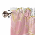thumbnail image 5 of Half Window Curtains 24 Inches Long, Pink Gold Window Treatment Curtain Drapes, Boho Modern Abstract Minimalist Aesthetic Flower Short Curtains Tiers for Kitchen Over Sink, 27.5"x24", 2 Panels, 5 of 7