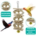 thumbnail image 3 of Paquete de 8 juguetes de madera para pájaros, coloridos juguetes para masticar, cadena de molares para loros, columpio de madera natural, juguete para masticar animales para periquitos, cacatúas, periquitos y pájaros ER, 3 of 5