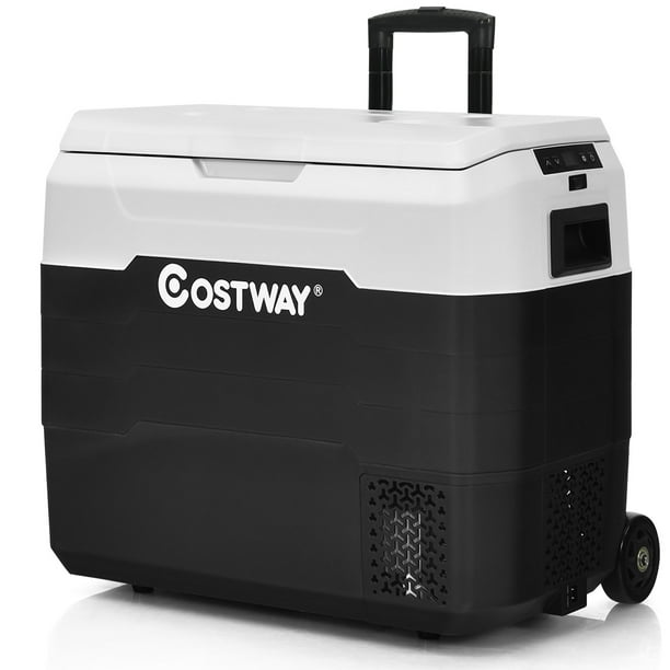 Costway 42 QT Portable Car Refrigerator DualZone Car Cooler White