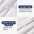 thumbnail image 2 of Purple Color Mulberry Silk Button Closure Duvet Cover Set (3 PCS) – 100% Pure Silk, Duvet Set with Corner Ties, Ultra Soft & Smooth, Oversized King ( 120" x 98" ), 2 of 5