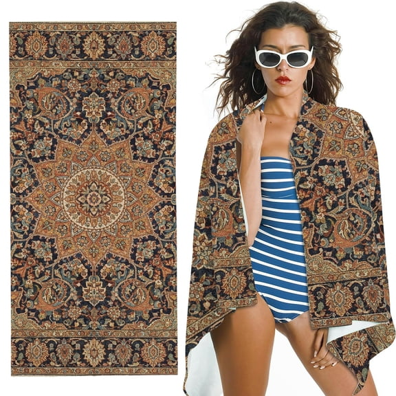 RKSupls Quick Dry Sand-Free Large Pool Beach Towel for Travel
- Abstract Light Blue Orange Print, for Bathroom, beach, Soft Super Absorbent- 30x60 in