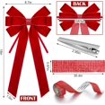 thumbnail image 3 of Dalrosia 6PCS Velvet Bows for Christmas Tree Large Velvet Christmas Wreath Bows with Clip Rhinestone Ribbon,Xmas Tree Topper Ornament for Home Indoor Outdoor Decoration, 3 of 7