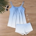 thumbnail image 5 of Tankini Swimsuits for Women Gradient Plus Size Summer Tummy Control Two Piece Bathing Suits Tank Tops with Swim Shorts Swimwear, XL, 5 of 6