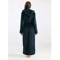 thumbnail image 4 of Women Fleece Hooded Bathrobe Soft Plush Full Length Long Spa Robe, 4 of 8