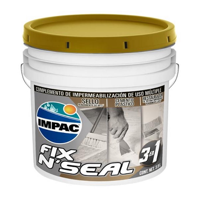 complemento de impermeabilización de uso multiple terracota impac fix n seal 3.8 l