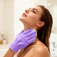 thumbnail image 2 of Lunxisen 1 Pcs Exfoliating Dual Texture Bath Gloves for Shower, Spa, Massage and Body Scrubs, Dead Skin Cell Remover, Gloves with Hanging Loop, 2 of 8