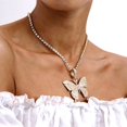 thumbnail image 3 of TidBay Women Rhinestone Inlaid Butterfly Pendant Chain Necklace Party Jewelry Gift, 3 of 8
