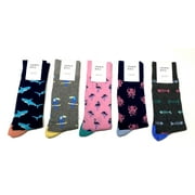 Men's Fashion New Cool and Hip Looking Crown & Ivy Dress Crew Socks 5 Pack Fits Shoe Size 8-12