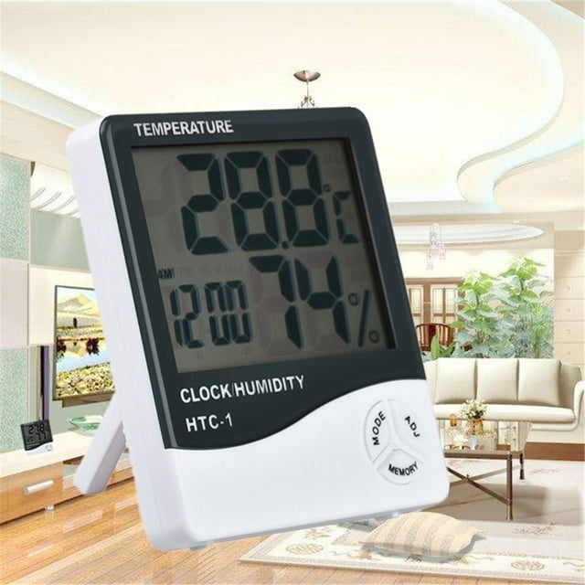 Reloj medidor de humedad, termómetro digital multifunción HTC-1 Termómetro digital multifunción Medidor digital de temperatura y humedad Construido para durar