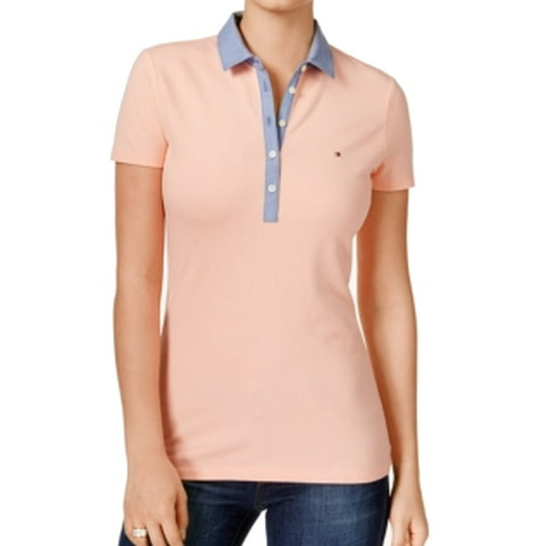Tommy Hilfiger - Tommy Hilfiger NEW Peach Pink Chambray Collar Womens ...