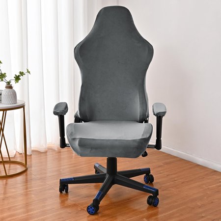 Gaming Covers with Arm Rest Covers Polyester Seat and Back Cover Stretchable Removable  Slipcover for Gaming Dark Gray