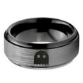 thumbnail image 2 of Tungsten Ghost Blanket Eyes Looking Band Ring 8mm Men Women Comfort Fit Black Step Bevel Edge Brushed Gray Polished, 2 of 4