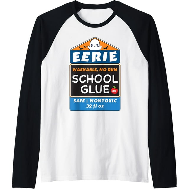 Colle Scolaire Costume d'Halloween pour Enseignants Étudiants Tee-Shirt Raglan Baseball - Noir - TG