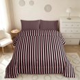 thumbnail image 2 of Manfei Geometric Stripe Full Size Comforter Sets, Black Pink Minimalist Bedding Comforter Set, Pink Reversible 3 Pieces, 1 Comforter and 2 Pillowcases, 2 of 6
