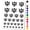 Black, variant on Runic Tribal Vampire Bat with Moon Water Resistant Temporary Tattoo Set Fake Body Art Collection - Purple