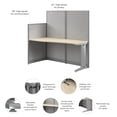 thumbnail image 4 of Office in an Hour 65-inch Straight Cubicle Desk in Natural Elm - Engineered Wood, 4 of 5