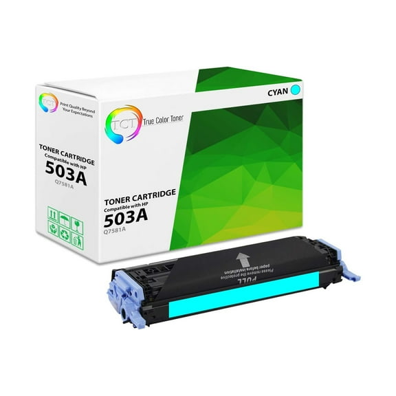 TCT 503A Cyan Toner Cartridge - Premium Compatible Replacement for HP 503A Q7581A