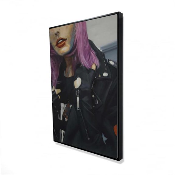Begin Home Decor 2081-3624-FI80 24 x 36 in. Young Punk Woman - Purple Framed Canvas for Home Decor