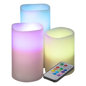 Lavish Home 3 Piece LED Flameless Candle Set with Remote, Vanilla
