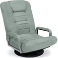 thumbnail image 1 of Songqin Swivel Gaming Chair 360 Degree Multipurpose Floor Chair Rocker for TV, Reading, Playing Video Games w/Lumbar Support, Armrest Handles, Adjustable Foldable Backrest - Sage Green, 1 of 16