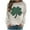 #240 Khaki, variant on Women’s St. Patrick Sweatshirt Holiday Clover Graphic Cozy Seasonal Everyday Pullover, Khaki,M