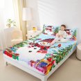 thumbnail image 4 of Homewish Cute Cartoon Snowman Twin Sheet Sets,Colorful Christmas Gifts Twin Fitted Sheet,Merry Xmas Flat Sheet For Girls Kids,Breathable Home Decor,3pcs, 4 of 7