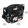 thumbnail image 2 of Women Floral Nylon Shoulder Crossbody Bag Multi Zipper Messenger Satchel Tote Purse, 2 of 21