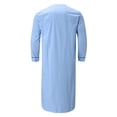 thumbnail image 5 of Mens Nightgown Loose Comfy Pajamas Long Sleeves Soft Plain Night shirts Henley Big Tall Sleepwear Loungewear, 5 of 6