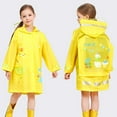 thumbnail image 2 of Yellow dinosaur school bag bit raincoat L size children's raincoat baby kindergarten poncho large brim raincoat with school bag bit student child raincoat, 2 of 3