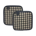 thumbnail image 3 of VHC Brands Cotton Pot Holder Set of 2, Heat Resistant, Kitchen Potholders, Black Check Collection, Square 8x8, Country Black, 3 of 3