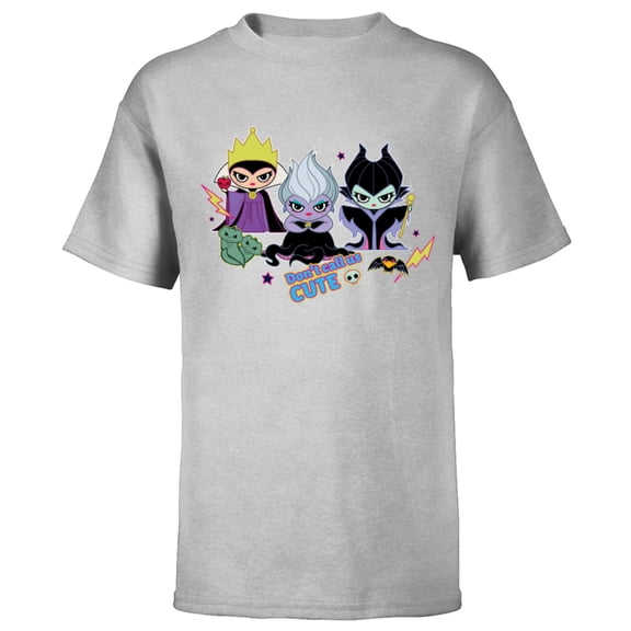 Disney Villains Chibi Don’t Call Us Cute - Short Sleeve T-Shirt for Kids - Customized-Athletic Heather
