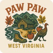 Paw Paw West Virginia Keepsakes Souvenir Vinyl Sticker – Destination Travel Keepsake Collectible (3-Inches Wide)