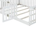thumbnail image 6 of Sesslife Full Size Floor Bed with High Fence & Door, Wood Toddler Bed with Salts and 21.5” Safety Guardrails, Montessori Floor Bed, Full Bed Frame for Kids Boys Girls, No Box Spring Needed, White, 6 of 10