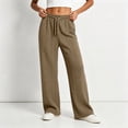 thumbnail image 4 of Vynhevius Women's Cable Knit Sweatpants Wide Leg Drawstring Elastic Waist Pockets Casual Lounge Pants, 4 of 4