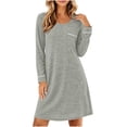 thumbnail image 4 of Sheghy Fall Long Sleeve Relaxed Flowy Maxi Long Dresses for Women Gray, 4 of 7