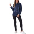 thumbnail image 2 of INSPIRE CHIC Denim Shirt Women Button Down Long Sleeve Pocket Trendy Denim Tops Jean Shirts, 2 of 5