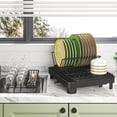 thumbnail image 5 of Large Dish Drying Rack- Space-Saving Dish Rack, Extendable Dish Racks for Kitchen Counter with a Wine Glass Holder,Utensil Holder,Kitchen Organizers and Storage,Black, 5 of 8