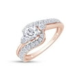 thumbnail image 3 of 1 1/2 ct t.w Round Cut Lab Created Moissanite Diamond Bypass Engagement Ring For Women In 14K Rose Gold Over Sterling Silver (G-H Color, VVS1 Clarity, 1.50 Cttw)-7.5, 3 of 5
