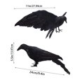 thumbnail image 3 of Mskk Lifelike Black Crow Halloween Decoration - Realistic Crow Figurine with Feather for Tabletop Party Decor Haunted House Decoration Prop, 3 of 8