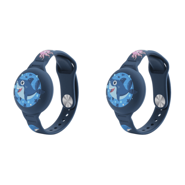 Pulsera Dibujos Animados Silicona Impermeable para Apple AirTag (tiburón)