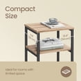 thumbnail image 3 of LEDREM 3-Tier Tall End Table, Small Side Table with Open Shelves for Living Room, Bedroom and Office, Camel Brown and Classic Black, 3 of 7