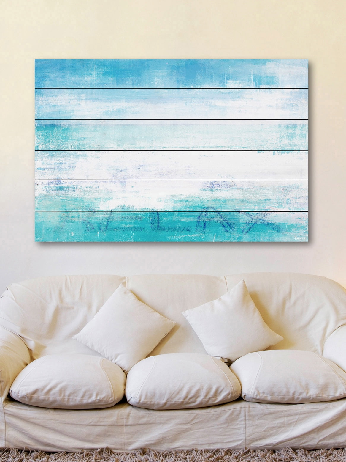 "Relaxation" Painting Print on White Wood