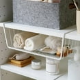 thumbnail image 1 of LXYFH Rack Under $15 White Under Shelf Wire Basket Hanging Storage Baskets Under Cabinet On Storage Racks Slide In Baskets Organizer For Kitchen Pantry Desk Bookshelf, 1 of 7