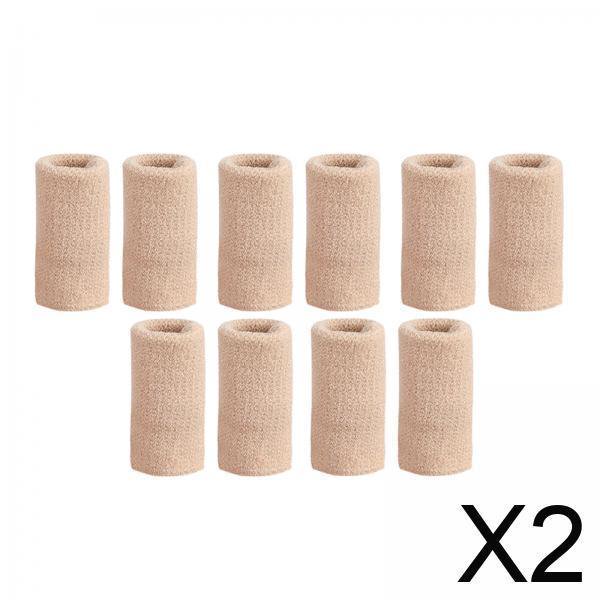 2x10 Protectores De Dedos Elásticos Cómodos Para Béisbol, Bádminton, Ciclismo, Color Beige