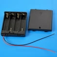 thumbnail image 4 of 2 Pieces Black 4 AA Batteries Box 6V Lid Switch Battery holder Case Bracket Battery Rack Compartment, 4 of 7