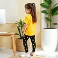 thumbnail image 6 of Spazoro Girls Outfit Sets, T-Shirts and Leggings 2 PC Flower Print Summer 100%Cotton Casual Wear Sets for Kids Yellow Size 4 T, 6 of 8